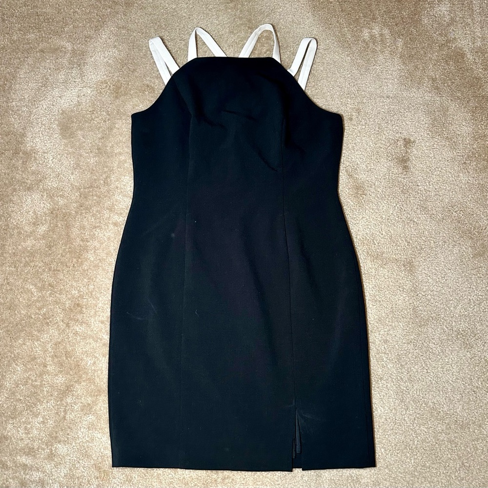 Lauren Ralph Lauren Cocktail Mini Dress, Black/White, Sz 18